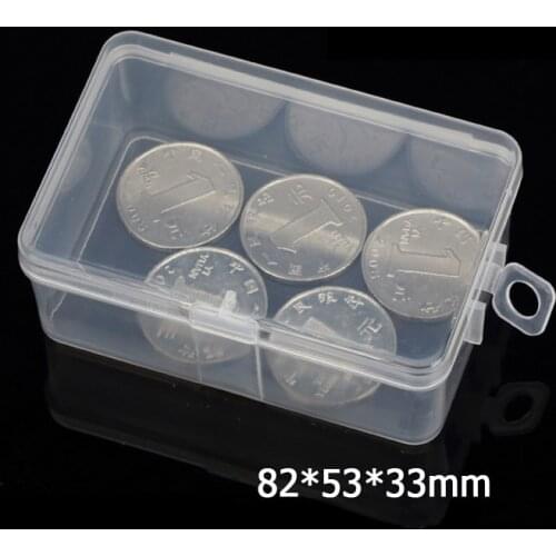 50pcs rectangular transparent plastic box PP material Storage Collections Container Box Case can be hook