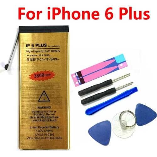 1PCS New Li-ion Polymer Internal Battery For iPhone 6Plus Phone 3800mAh High Capacity Battery + Screwdriver Tools
