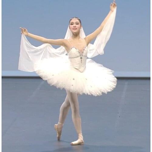 Ballet Dress Show Clothing Skirt Tutu White Swan Lake Professional Gymnastics Stage Costumes Hard Organdy Platter Dance clothes