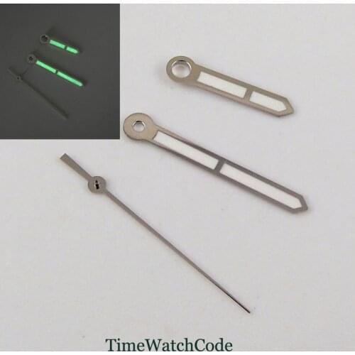 White Watch Hands Parts Fit For NH35A NH36A 7s26 4r15 7002 Automatic Movement SIlver Wristwatch Needles Green Luminous