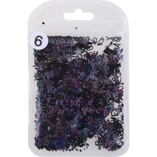 667E English Letters Glitter Sequins Flakes Resin UV Epoxy Mold Fillings Nail Art Decorations DIY Crafts Jewelry Making