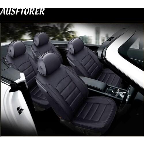 AUSFTORER Genuine Leather Covers Car for Hyundai Equus Accessories Automobiles Seat Cover Cowhide Leather Seat Cushion Protector
