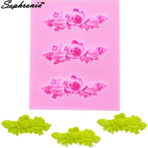 Sophronia F1147 Rose Flowers 1pcs UV Resin Silicone Mold Flowers Expoxy Charms Pendant For DIY Jewelry Making
