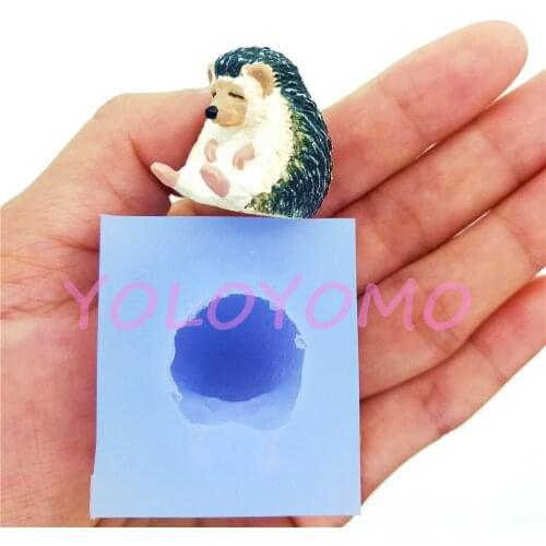 D801YL 21.9mm x 17.8mm 3D Hedgehog Silicone Mold Fondant Cake Decoration Craft Resin Art Miniaturesweets