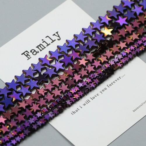 Plating Purple Hematite Beads Stars Natural Stone Pentagram Spacer Loose beads for Jewelry Bracelets Making DIY Accessories 15