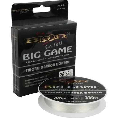 Goture BIG GAME 300M Fluorocarbon Fishing Line 36LB-49LB 0.37MM-0.46MM Fluoro Carbon Coated Nylon Cord Fishing Leader Line