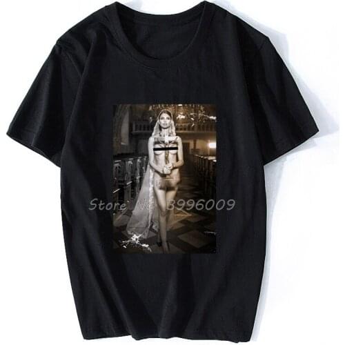 T Shirt Hot Sexy Nun Nonne Religieuse Pin Church Of Satan Anton Lavey Satanic Occult Goth Gothic Men Cotton T Shirt Hip Hop Tee