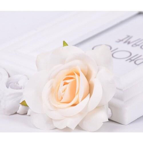 10PCS 7cm artificial flower silk rose head For wedding home decoration DIY wreath scrapbook handmade accessories Rose flower