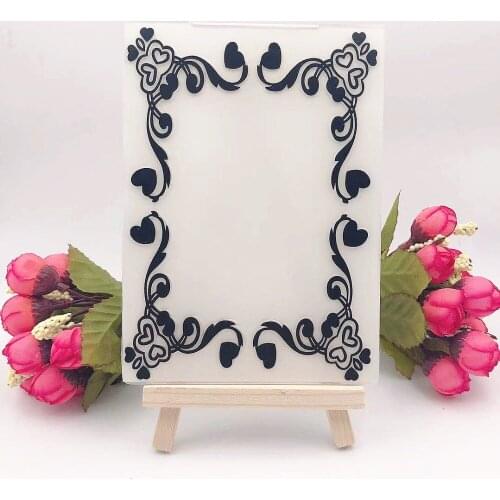 PANFELOU Lace frame Embossing folders Plastic For Scrapbooking DIY Template Fondant Cake Photo Album Card Making