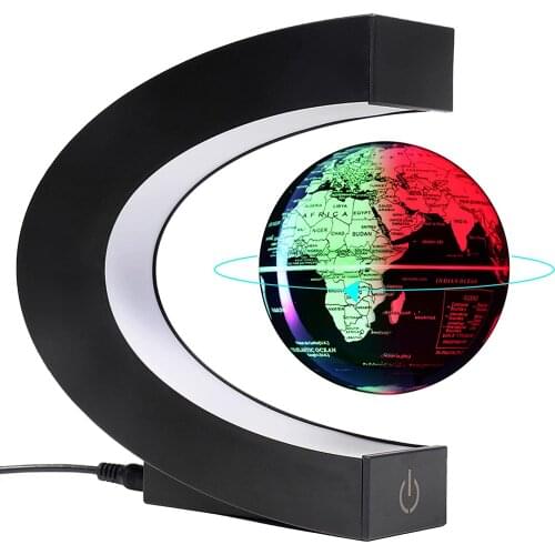 Magnetic Floating and Levitating Globes 3"World map with led Lights,Cool Stuff and Office decoration for Men Birthday Gift