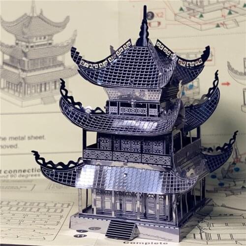 MMZ MODEL nanyuan 3D metal puzzle Yueyang Tower Chinese architecture DIY Assemble Model Kits Laser Cut Jigsaw toy gift