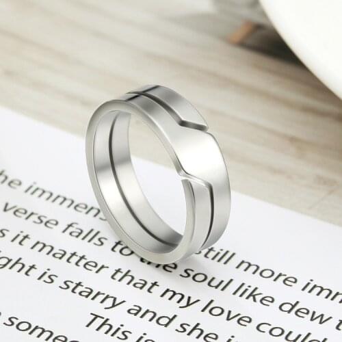 Fashion Simple Stainless Steel Couple Ring for Women Men Casual Finger Rings Jewelry Wedding Anniversary 2021 New Punk Best Gift