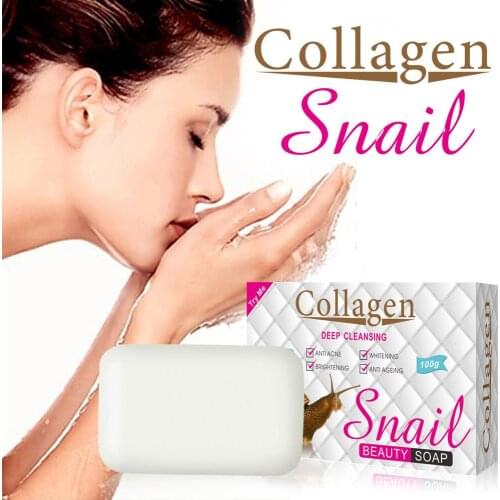 New Arriva Snail Essence Soap Collagen Eliminates Wrinkles Remove Acne Scar Whitening Anti Aging Face Care Cleansing Cream 100g