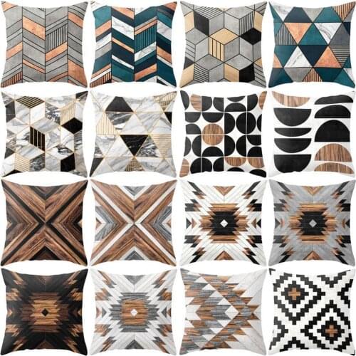 Geometric Print Pillowcase Bed Sofa Cushion Protective Cover Household Ornament
