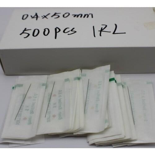 500pcs 1RL Disposable Eyebrow Tattoo Needle 0.4mm*50mm Steel Permanent Makeup Machine Needle For Tattoo Machine Gun Pen