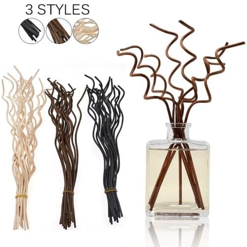 20 Pcs Essential Oil Diffuser Sticks Wavy Rattan Reed Fragrance Diffuser Replacement Refill Sticks Air Freshener For Home Decor