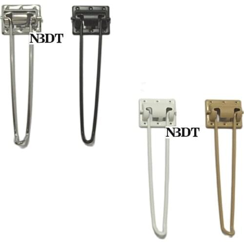 4Pcs 11" 29CM High Steel Wire Folding Hairpin Legs Coffee Laptop Table Desk Bench Display Stand Chrome Matte Black White Brown