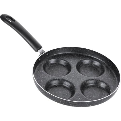 Black Frying Pan Non-stick Egg Pancake Pan Egg Pan With 4 Holes, Kitchen Utensils
