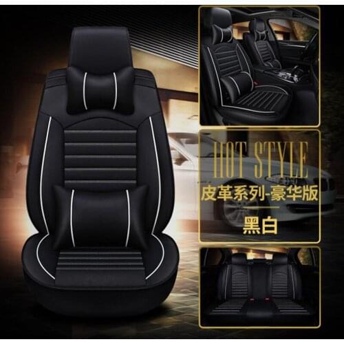 Front + Rear ) Luxury Leather car seat cover 4 Season For Volkswagen vw passat b5 b6 b7 polo 4 5 6 7 golf tiguan jetta touareg