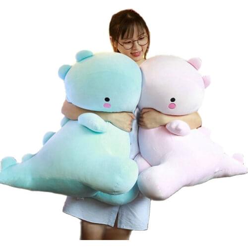 Super Soft Down Cotton Dinosaur Stuffed Toy Pink Blue Dinos Stuffed Cartoon Animals Anime Figure Dollfor Boy Sleeping Pillow