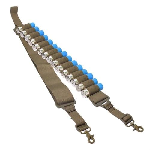 Tactical 15 Round Ammo Shell Holder Belt 12 Gauge Ammo Pouch Military Shotgun Cartridge Belt Airsoft Paintball Hunting Gun Strap
