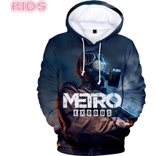 Metro Exodus Mens Hoodie Sweatshirts shooting game Metro Exodus Hoodies Casual Apparel Streetwear Childrens hooded Top 100-4XL