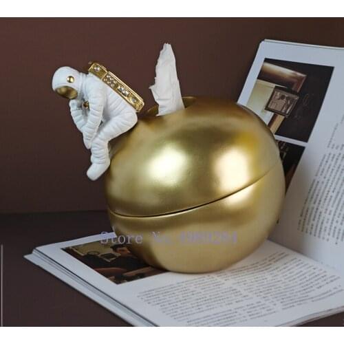 CREATIVE ASTRONAUT CARTOON CHARACTER SCULPTURE TISSUE BOX MODERN HOME LIVING ROOM DESKTOP STORAGE KITCHEN NAPKIN HOLDER BOX