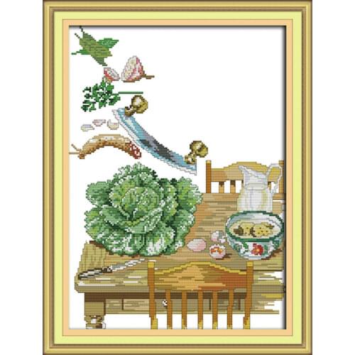Corner of the kitchen 1 cross stitch kit animal18ct 14ct 11ct count print stitching embroidery DIY handmade needlework plus