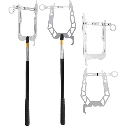 Multi-Purpose U Type Metal Telescopic Boat Hook Dock Hook Long-Distance Threader for Grabbing Gear Bags