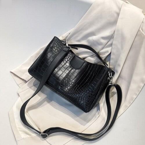 Fashion Stone Pattern Bucket Bag for Women PU Leather Shoulder Messenger Bag Large Capacity Crossbody Bag Handbag and Purse sac