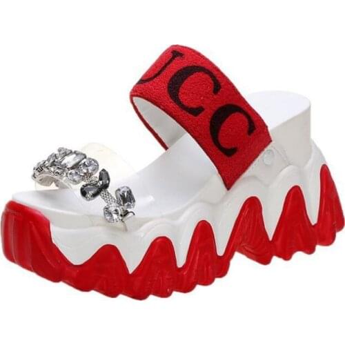 New Sandals Women 2021 New Summer Chunky High Heels Female Wedges Shoes for Women Fish Toe Red Sandalia Feminina