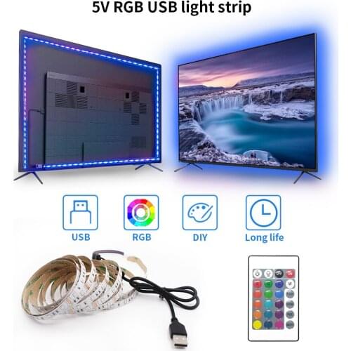 1-5M 2835 SMD DC5V USB Room Smart Flexible Luces Led Lights NO Waterproof RGB Led Strip Lights Night Light Neon Decoration