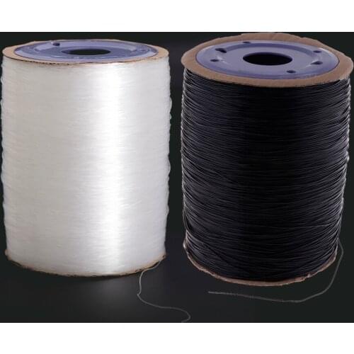1 Roll of 650m Elastic Stretch Crystal Thread Cord String Fishing Line Clear/Black 1mm for Handmade Jewelry Making Beading