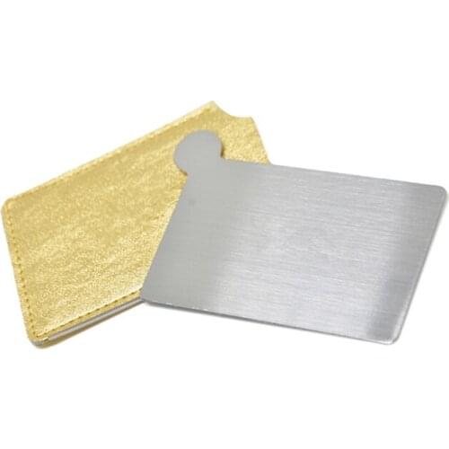 10pcs Portable Stainless Steel Makeup Mirror Cosmetic Mirror Unbreakable Shatter-Proof PU Sleeve Pocket Card Mirror