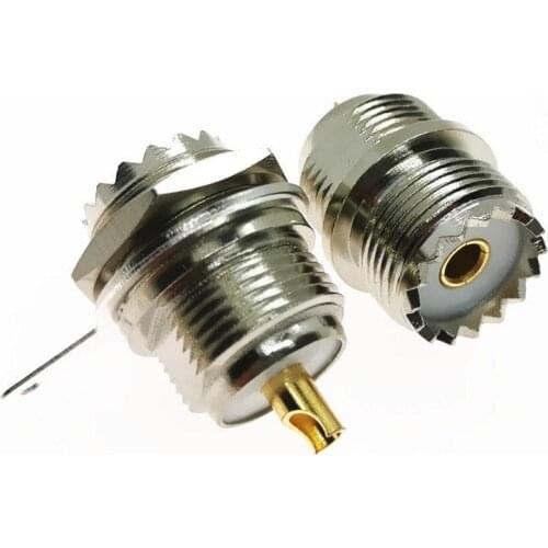 2PCS UHF Female Jack SO239 Nut Bulkhead Deck Clip Solder Cup RF Connector