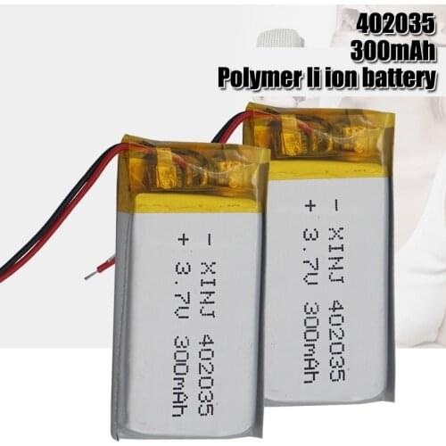 300mAh 3.7V 402035 042035 Lithium Polymer Li-Po li ion Rechargeable Battery For MP3 MP4 MP5 battery Bluetooth headset Lipo cell