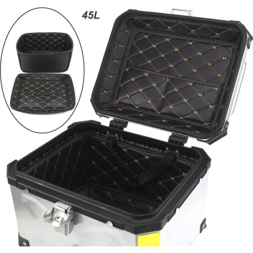 45L Motorcycle Tail Top box Cover Pad Luggage Case Storage Toolbox inside Liner Inner Lining Cushion Set PU leather Accessories