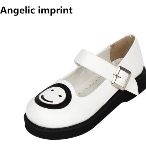 Angelic imprint woman mori girl lolita cosplay shoes lady low heels pumps women princess college style dress shoes white 33-47