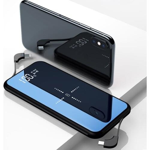 Wireless Charger Power Bank 10000mAh For iPhone Xiaomi External Battery Fast Charging Powerbank with Cable USB Charger Poverbank