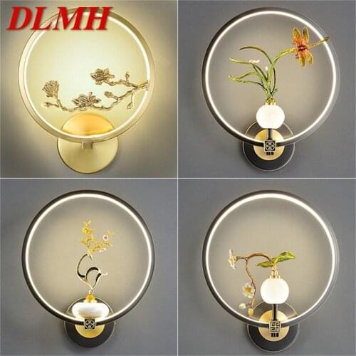 DLMH Indoor Brass Wall Light Sconces Jade Lamps Modern Creative Fixture Decorative For Home