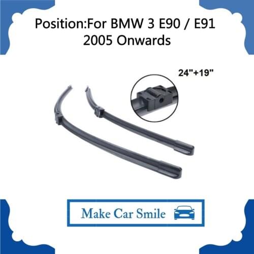 For BMW 3 E90 / E91 2005 Onwards 24''+19'' High Quality Iso9001 Natural Rubber Clean Front Windshield