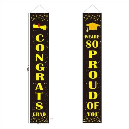 Home Mall Ornament Door Couplet Hanging Flags Porch Sign Background 2020 Congrats Grad Ceremony Graduation Decorations Banners
