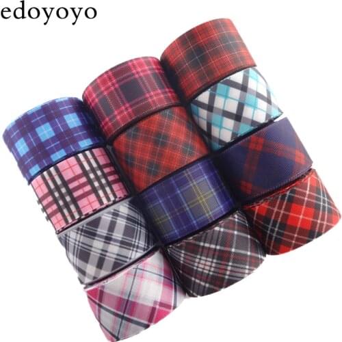 Edoyoyo 1-1/2" 38mm 5 Yards Lattice Grosgrain Ribbon For Gift Packaging Printed Grosgrain Ribbon 100% Polyester Handmade Ribbon