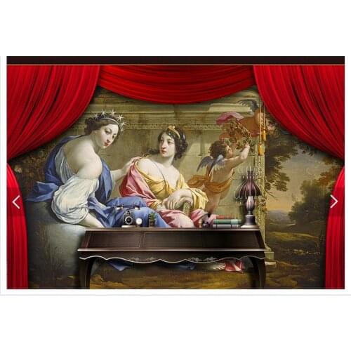 Customized 3d photo wallpaper 3d wall mural wallpaper European classical painting murals characters living room decoration