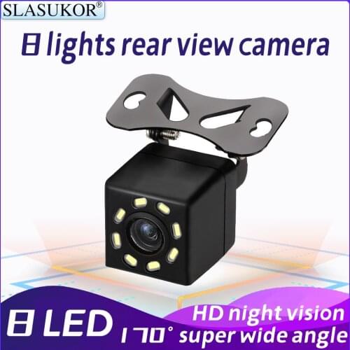 Car Rear View Camera Universal 8 LED Night Vision Backup Parking Reverse Camera Waterproof 170 Wide Angle HD Color Image