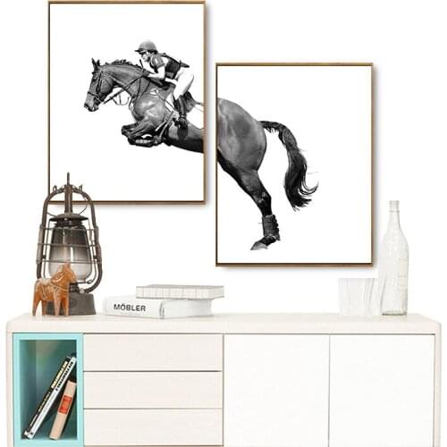 Modern abstract horse jumping riding art painting poster picture living room home decoration Art Decor canvas painting