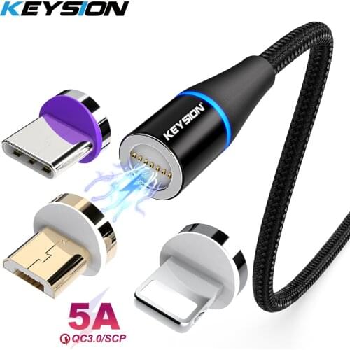 KEYSION 5A Magnetic Cable USB-C Cable for Samsung S20 Ultra S10 S9 S8 A50 A70 Fast Charging Magnet Charger Cable for NOTE 10