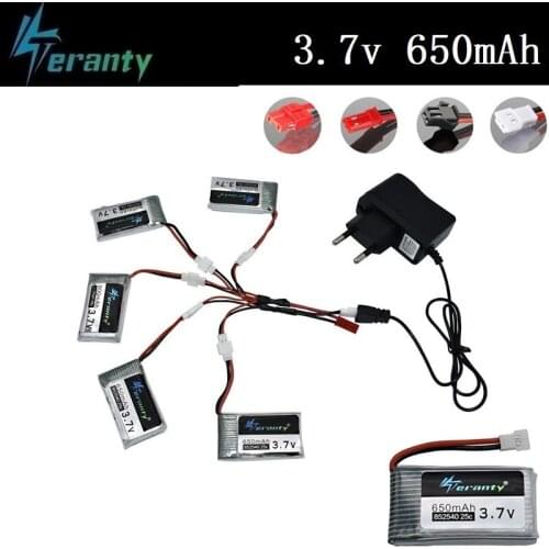 3.7V 650mah Li-po Battery and 5Pcs USB Charger Units For X5 X5C X5C-1 X5SC X5SW X6SW H9D H5C M68 Rc Quadcopter 3.7v Lipo Battery