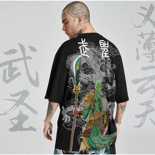 2021 Summer T Shirt Men Samurai Harajuku Tshirt Short Sleeve Casual Hip Hop Streetwear Anime Print Tshirt ZZ477
