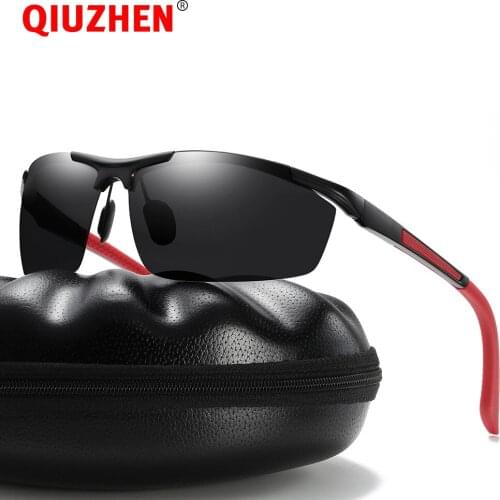 Mens Aluminum Semi-Rimless Sunglasses with HD Polarized Lens Men Outdoor Sports Sun Glasses for Running Polarised Sunglass 5570